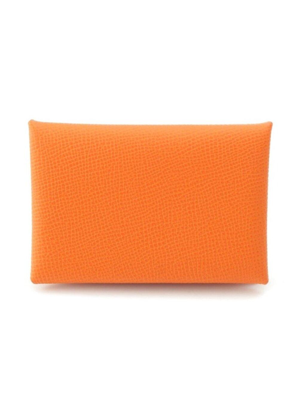 Hermes Calvi Verso Epsom Button Type Card Case Orange Celeste Bicolor